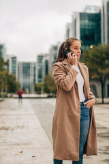Fototapeta premium Making business over the phone.