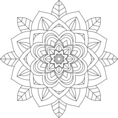 Easy Mandala coloring book simple and basic for beginners, seniors and children. Set of Mehndi flower pattern for Henna drawing and tattoo. Decoration in ethnic oriental, Indian style.