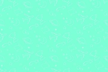 Blue seamless pattern on the theme of education