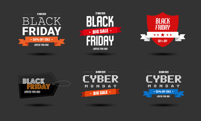 Black Friday, Cyber Monday 2020 templates set
