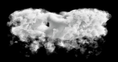 3d rendering. Cloud on a black background. Atmospheric phenomenon.