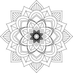 Easy Mandala coloring book simple and basic for beginners, seniors and children. Set of Mehndi flower pattern for Henna drawing and tattoo. Decoration in ethnic oriental, Indian style.