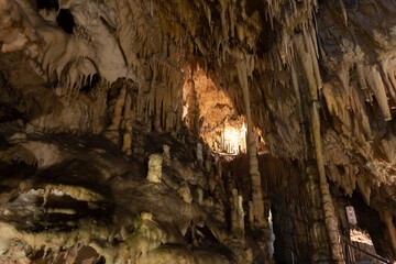 Diros Cave, spectacular cave complex, Nature’s Underground Cathedral, mani Peninsula, Southern Peloponnese, Greece.