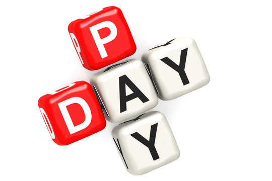 Pay Day Word Concept On Cube Block Isolated