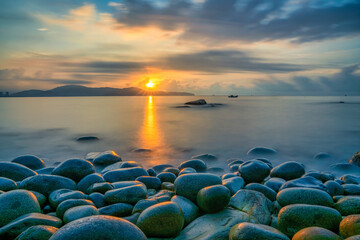 Queen beach or Hoang Hau beach, the famost beach at Quy Nhon city, Binh Dinh, Vietnam