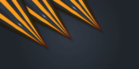 Vector illustration concepts of design abstract 3d background with yellow paper layers