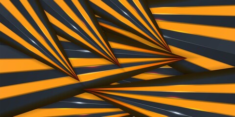 Vector illustration concepts of design abstract 3d background with yellow paper layers