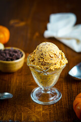 Pumpkin chocolate chip ice cream