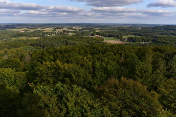 Fototapeta na wymiar View from observation tower located at the top of the Wiezyca hill, Poland. Summer time.