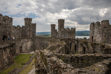 Fototapeta na wymiar The magnificent medieval fortress still towers over town after 700 years - Conwy Castle