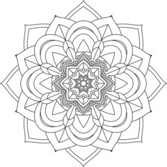 Easy Mandala coloring book simple and basic for beginners, seniors and children. Set of Mehndi flower pattern for Henna drawing and tattoo. Decoration in ethnic oriental, Indian style.