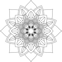 Easy Mandala coloring book simple and basic for beginners, seniors and children. Set of Mehndi flower pattern for Henna drawing and tattoo. Decoration in ethnic oriental, Indian style.