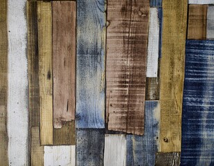 Background of blue and brown wood imitation wall paper