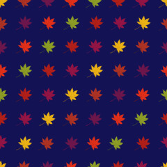 Seamless pattern with colorful leaves