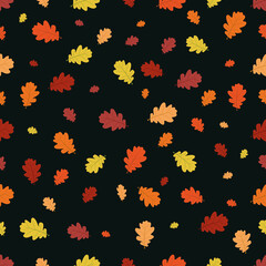 Seamless pattern with colorful leaves