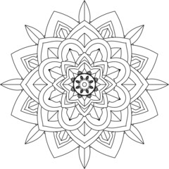 Easy Mandala coloring book simple and basic for beginners, seniors and children. Set of Mehndi flower pattern for Henna drawing and tattoo. Decoration in ethnic oriental, Indian style.