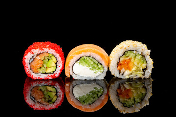 Different types of sushi roll 