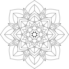 Easy Mandala coloring book simple and basic for beginners, seniors and children. Set of Mehndi flower pattern for Henna drawing and tattoo. Decoration in ethnic oriental, Indian style.