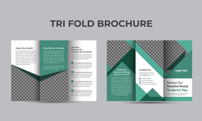 Medical tri-fold brochure Design template Abstract background. Creative concept