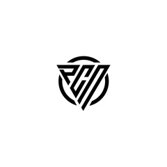 Initial letter PCN triangle monogram clean modern simple logo - obrazy, fototapety, plakaty