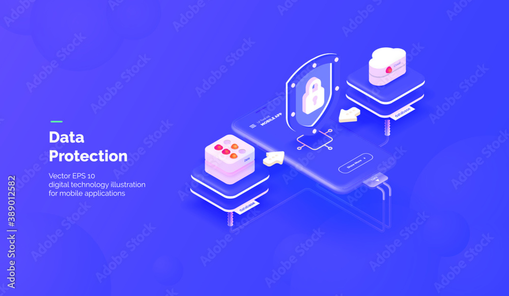 Poster data protection web service. data protection service for a mobile application. protection of data tr