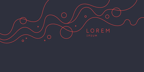 Poster with dynamic waves. Vector illustration in minimal style. Abstract background.
