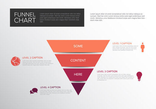 Vector Infographic funnel level layers template