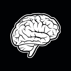 human brain isolated on black
