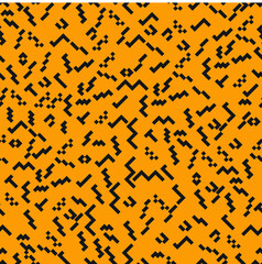 Hipster fashion .Trendy seamless pattern in Memphis style and with different shapes i. Jumble design . Repeating zigzag smooth lines vector background . Cool geometric texture .