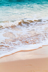 Ocean coast with wet sand and shore water