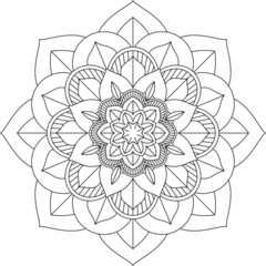 Easy Mandala coloring book simple and basic for beginners, seniors and children. Set of Mehndi flower pattern for Henna drawing and tattoo. Decoration in ethnic oriental, Indian style.
