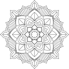 Easy Mandala coloring book simple and basic for beginners, seniors and children. Set of Mehndi flower pattern for Henna drawing and tattoo. Decoration in ethnic oriental, Indian style.