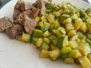 A sephardic food zuchinni with veal meat.