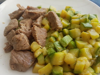 A sephardic food zuchinni with veal meat.