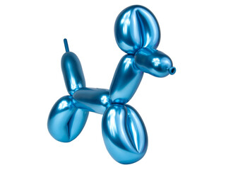 Blue bright balloon dog isolated on the white