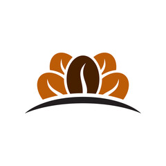 Coffee bean icon logo design template