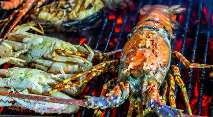Broiled Lobster meat dinner whole shells