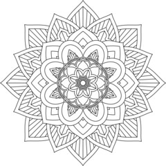Easy Mandala coloring book simple and basic for beginners, seniors and children. Set of Mehndi flower pattern for Henna drawing and tattoo. Decoration in ethnic oriental, Indian style.