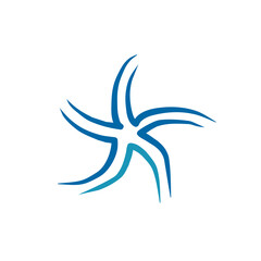 Sea star animal logo design template