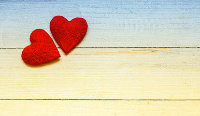 Background with wooden heart, Valentines day. Valentines day greeting card. Heart on a wooden background. Heart of love