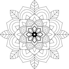 Easy Mandala coloring book simple and basic for beginners, seniors and children. Set of Mehndi flower pattern for Henna drawing and tattoo. Decoration in ethnic oriental, Indian style.