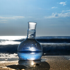 A flask with clean drinking water.