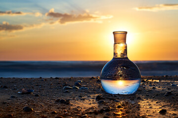 A flask with clean drinking water.
