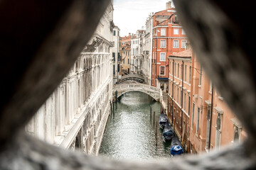 View from the Bridge of Sighs in Venice, Italy