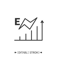 Energy content line icon. Energy value. High level energy. Nutrition facts. Nutrition supplements. Nutrient composition. Isolated vector illustration. Editable stroke