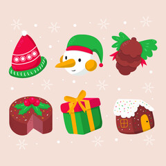 flat design about christmas element. premium vector.