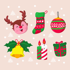 flat design about christmas element. premium vector.