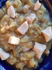 squeezed aubergine with chicken breast