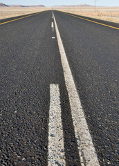 The Kalahari highway stretching out in what looks like forever