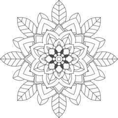 Easy Mandala coloring book simple and basic for beginners, seniors and children. Set of Mehndi flower pattern for Henna drawing and tattoo. Decoration in ethnic oriental, Indian style.